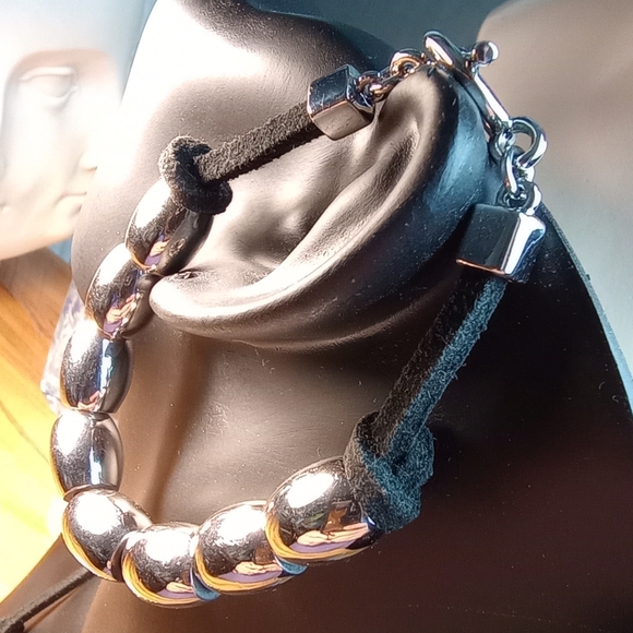 Ralph Lauren Silver plate Beads and Black Suede, 15.5" and 7.5" - Picture 10 of 10
